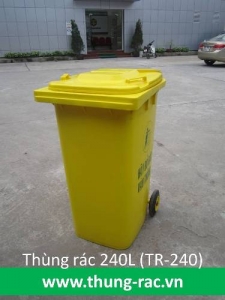 Thùng rác công nghiệp 240L màu vàng
