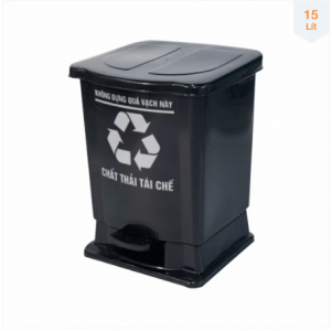 Thùng 15L đạp chân màu đen - Sài Gòn