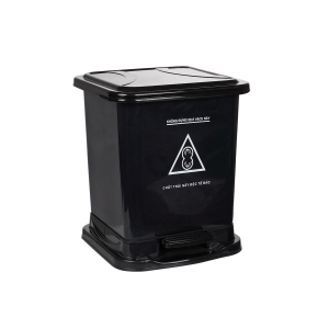 Thùng 15L đạp chân màu đen - Việt Nhật