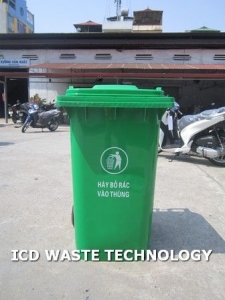 Thùng HPDE 120L màu xanh